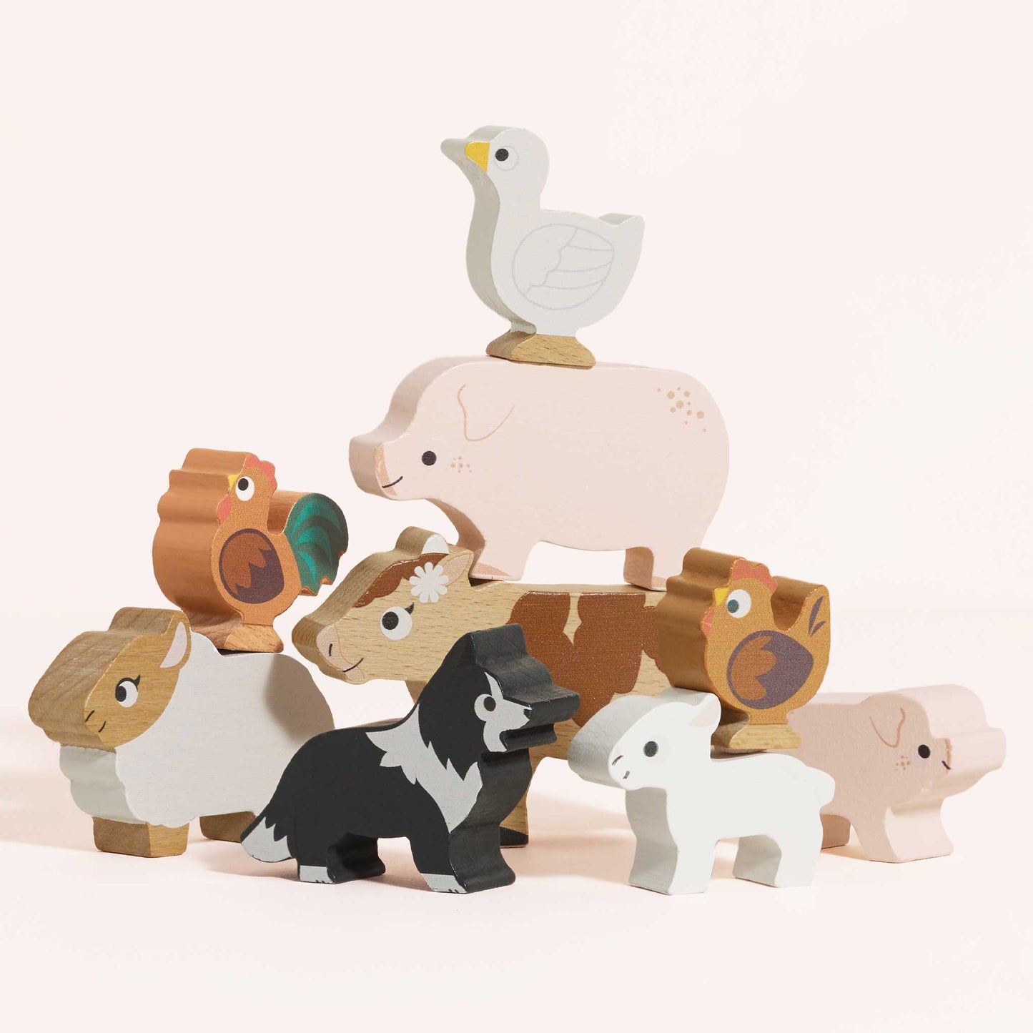 Animais de Madeira Empilháveis da Fazenda