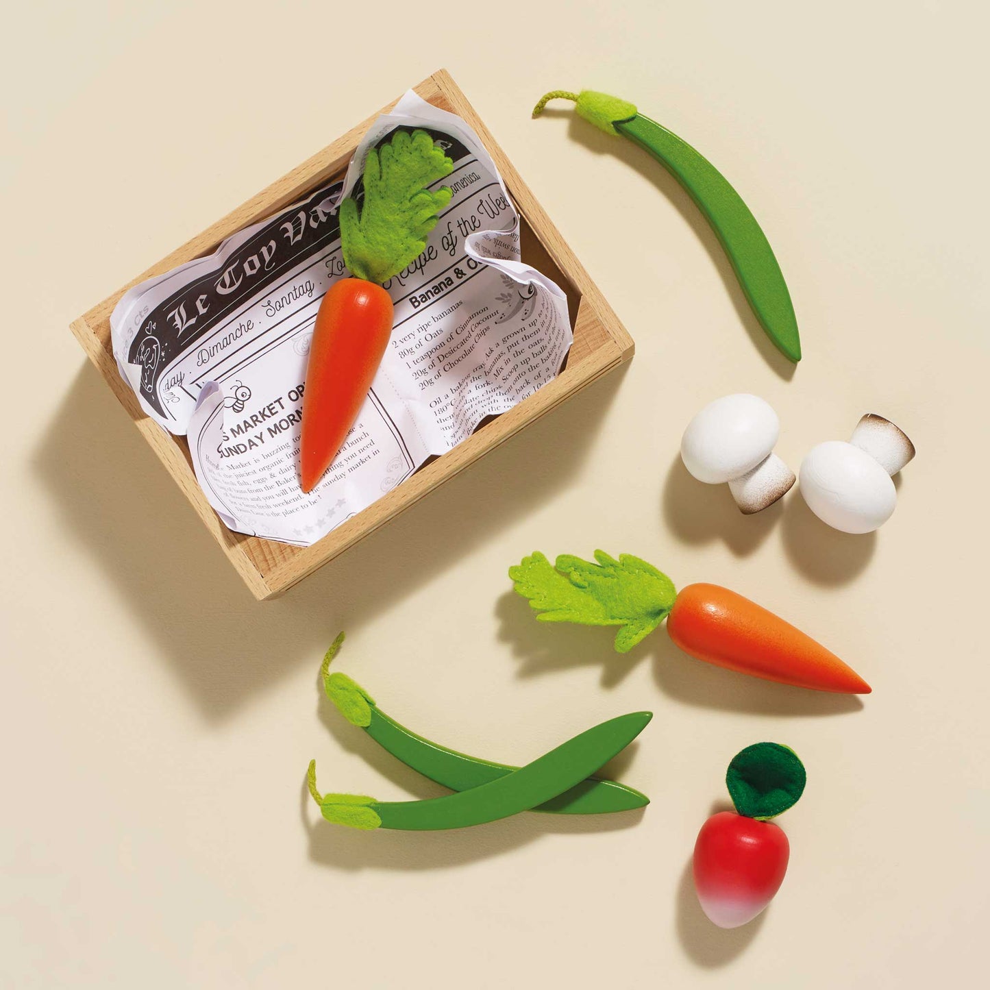 Caixa de Comida de Madeira para Colheita de Vegetais