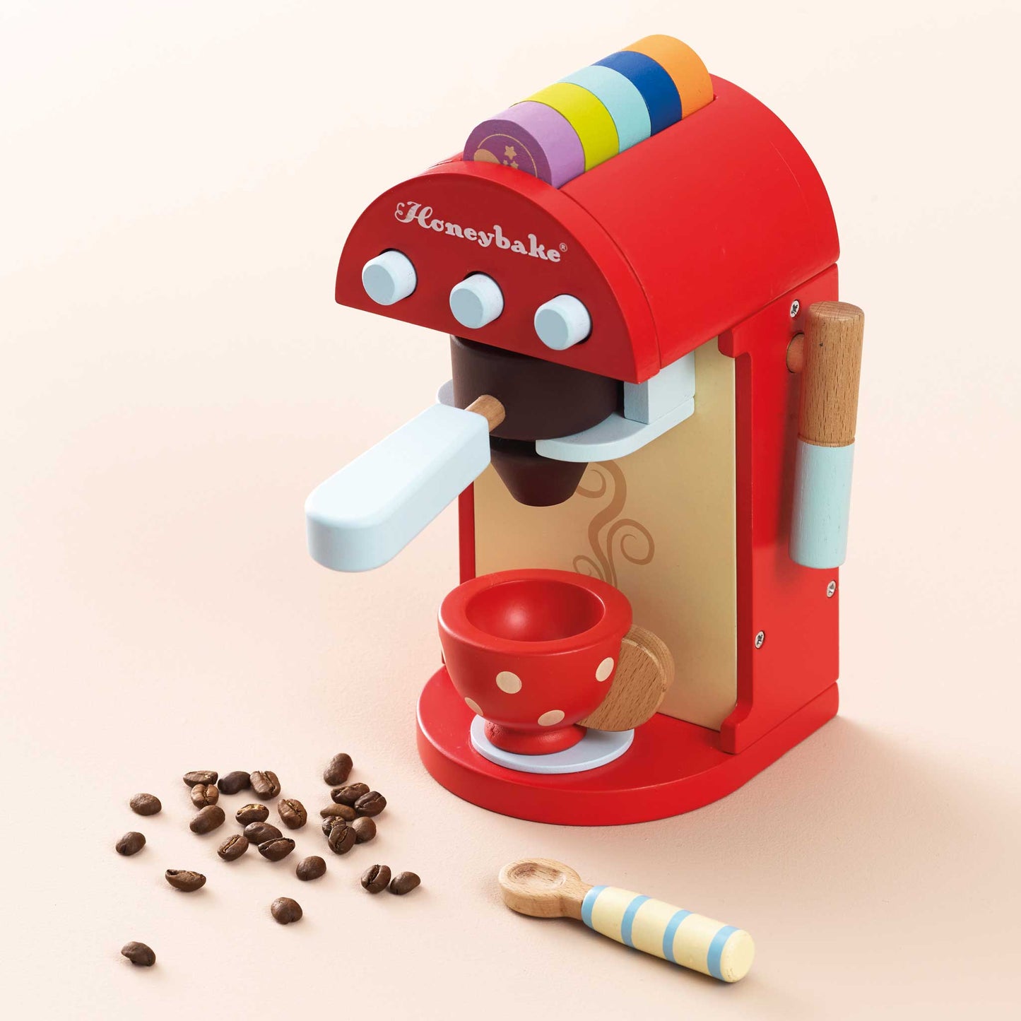 Máquina de Café e Xícara de Brinquedo de Madeira