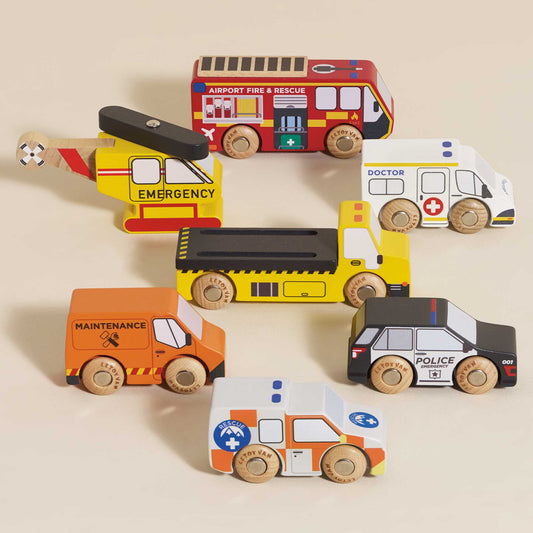 Conjunto de Carros de Brinquedo de Emergência